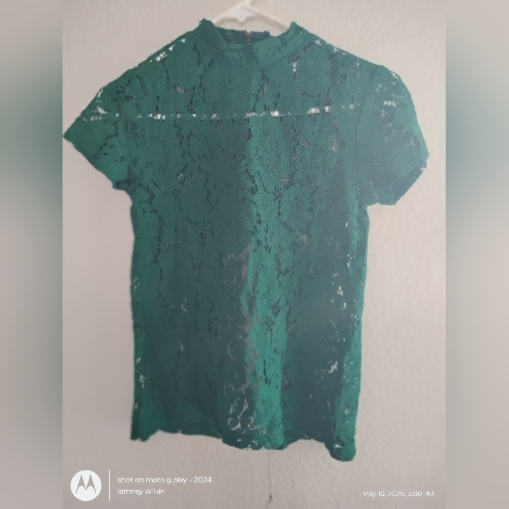 Elegant Green Lace Top